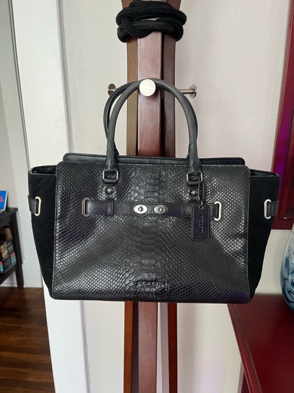 Coach Blake Carryall - Black leather and suede